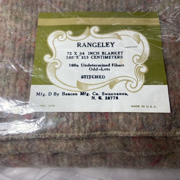 New Vintage 1960s–70s Beacon Rangeley Blanket 72x84 Wool Blend USA Made NIP - Picture 2 of 12